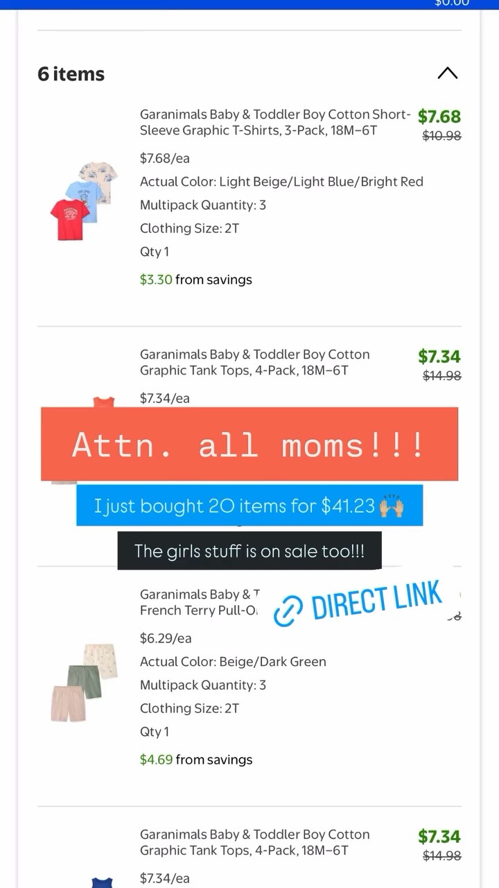 Attn. all moms!!! I just bought 20 items for $41.23 🙌🏼 

The girls stuff is on sale too!!!

#kidsclothes #walmart #sale 

#LTKmomlife #LTKSaleAlert #LTKootd #LTKKids