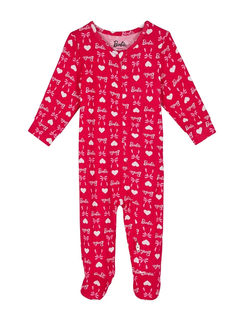 Barbie Baby One-Piece Footed Blanket Sleeper, Sizes NB-9M | Walmart (US)