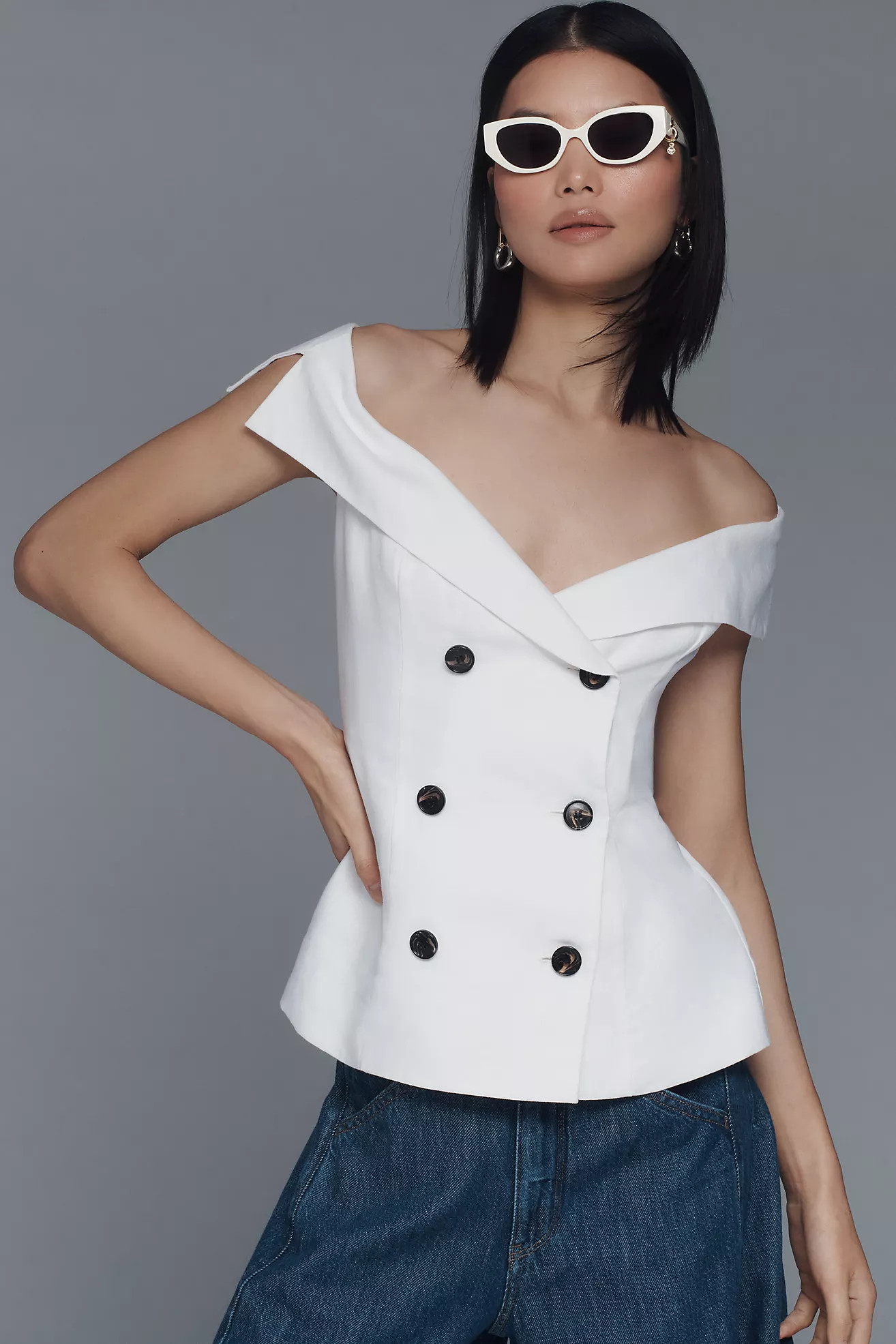 Bardot Eliora Button-Front Blouse | Anthropologie (US)