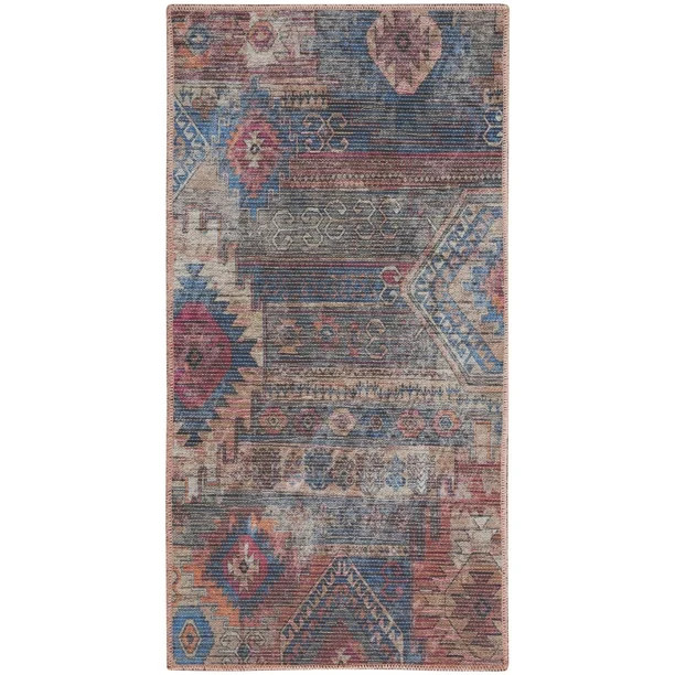 Nicole Curtis Machine Washable Vintage Southwestern Multicolor Area Rug - Walmart.com | Walmart (US)