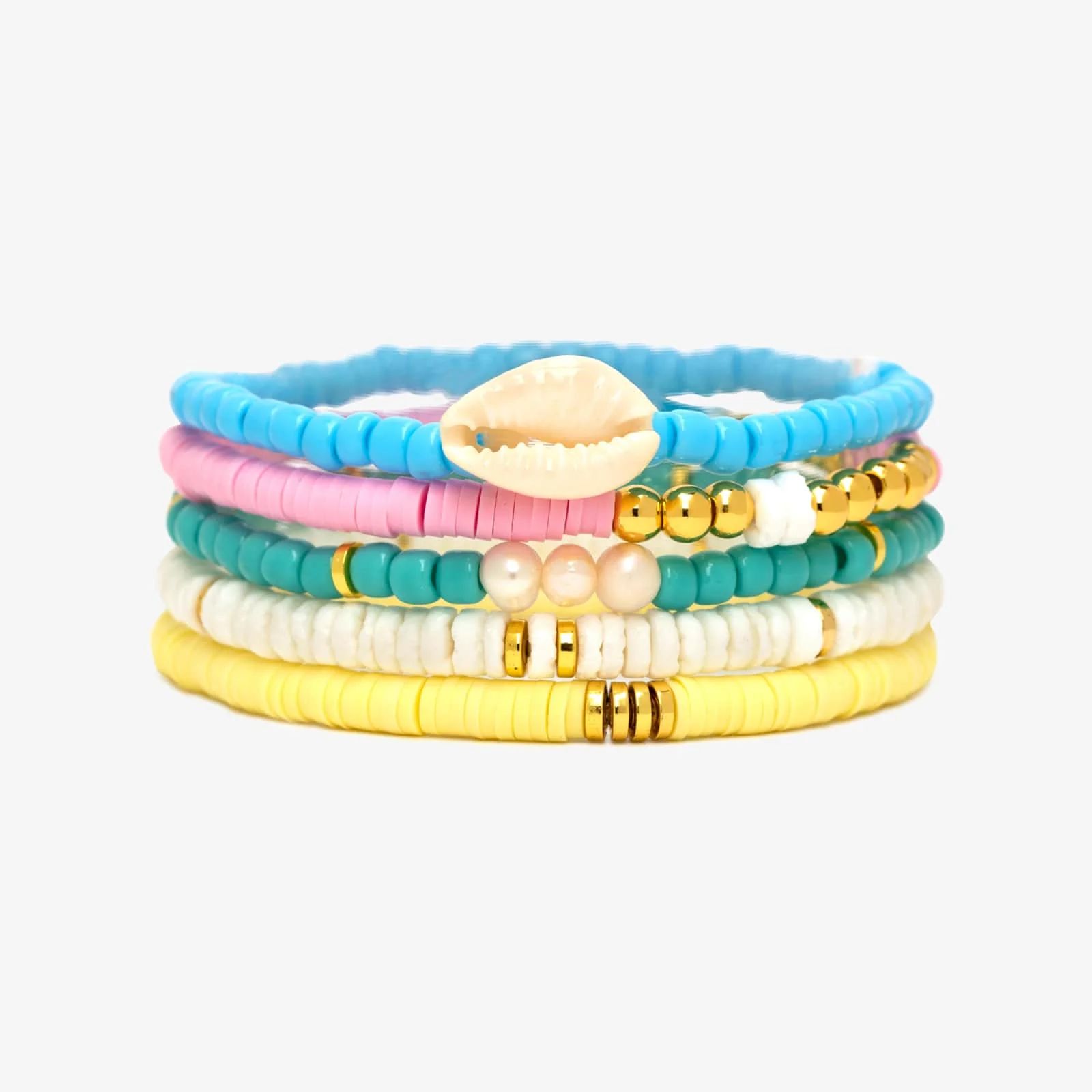 Coconut Dreams Stretch Bracelet Set of 5 | Pura Vida Bracelets