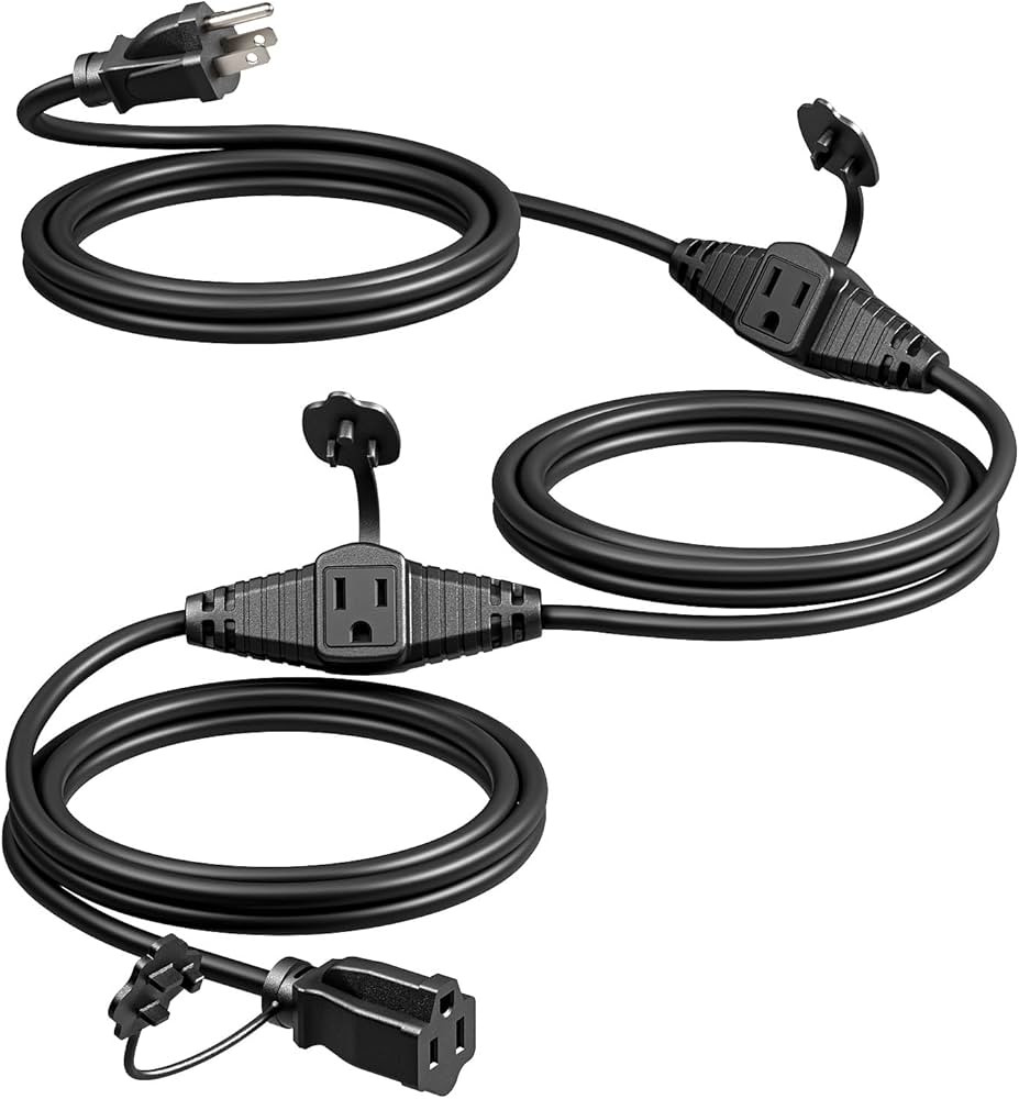 DEWENWILS 25Ft Outdoor Extension Cord Multiple Outlets, Evenly Spaced 3 Outlets Plugs with Safety... | Amazon (US)