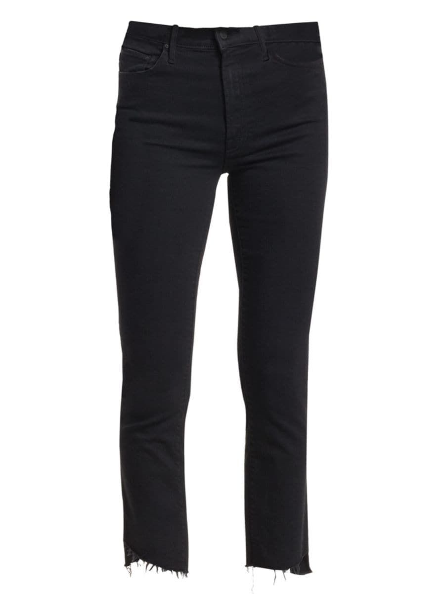 Mother The Insider Mid-Rise Frayed Step-Hem Stretch Crop Jeans | Saks Fifth Avenue