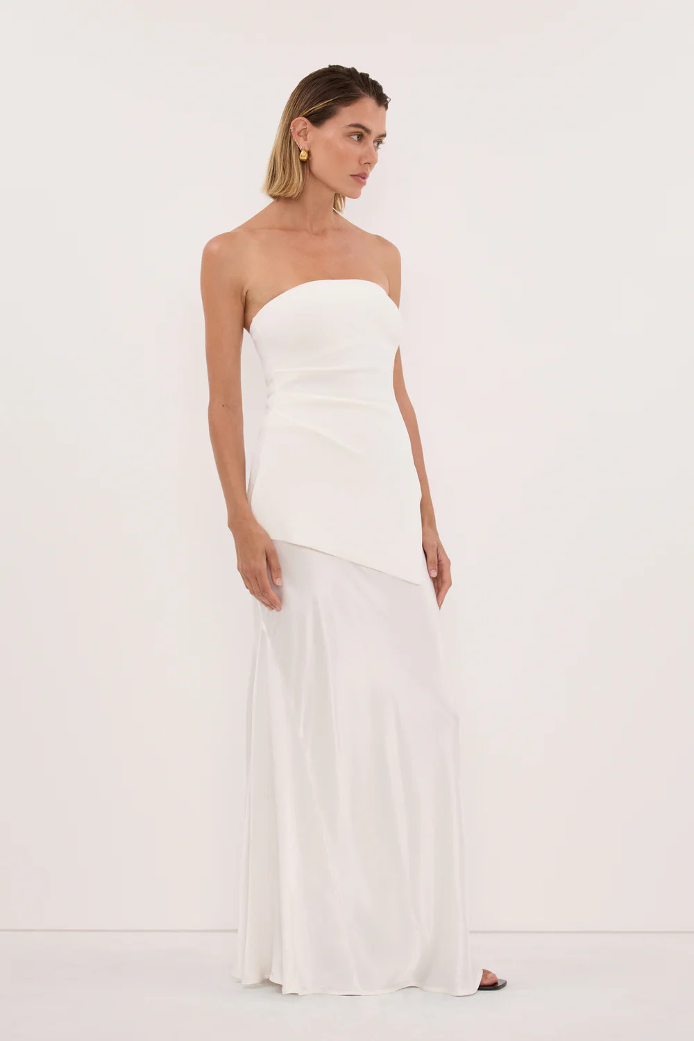 LUKE OFF WHITE LONGLINE BANDEAU TOP | DISSH