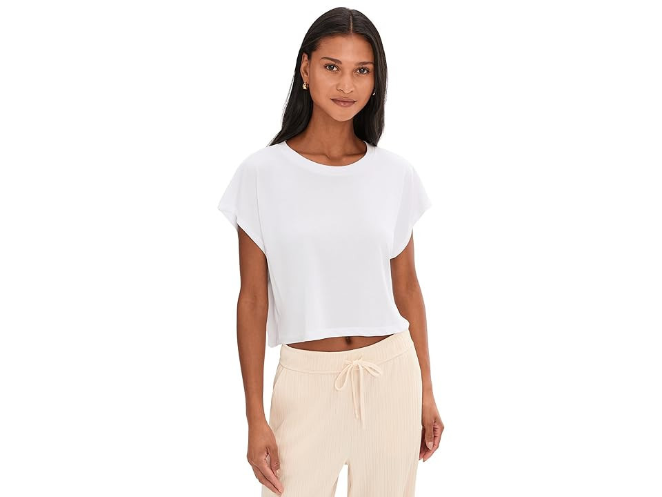 Beyond Yoga Studio Luxe Cropped T-Shirts Women's Workout White : XS, Modal/Polyester | Zappos