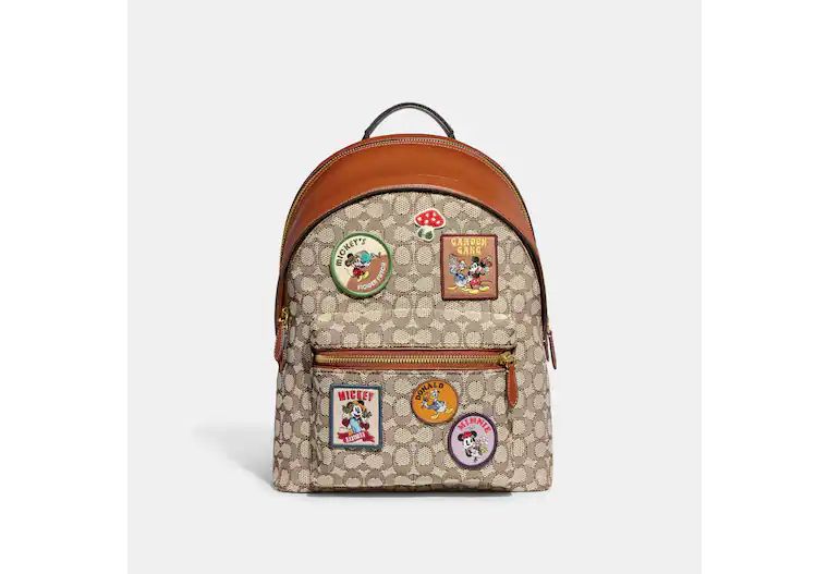Disney X Coach Charter Backpack In Signature Textile Jacquard With Patches | Coach (US)