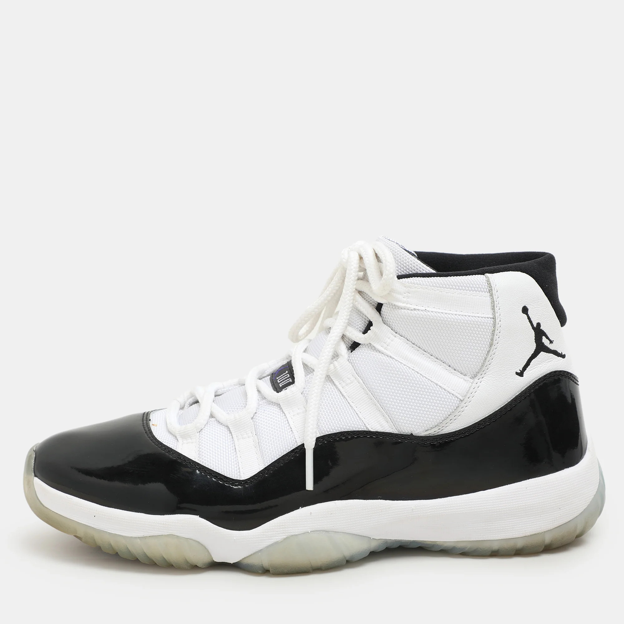 Air Jordan White/black Patent And Canvas Jordan-11-Retro High Top Sneakers | Shop Simon
