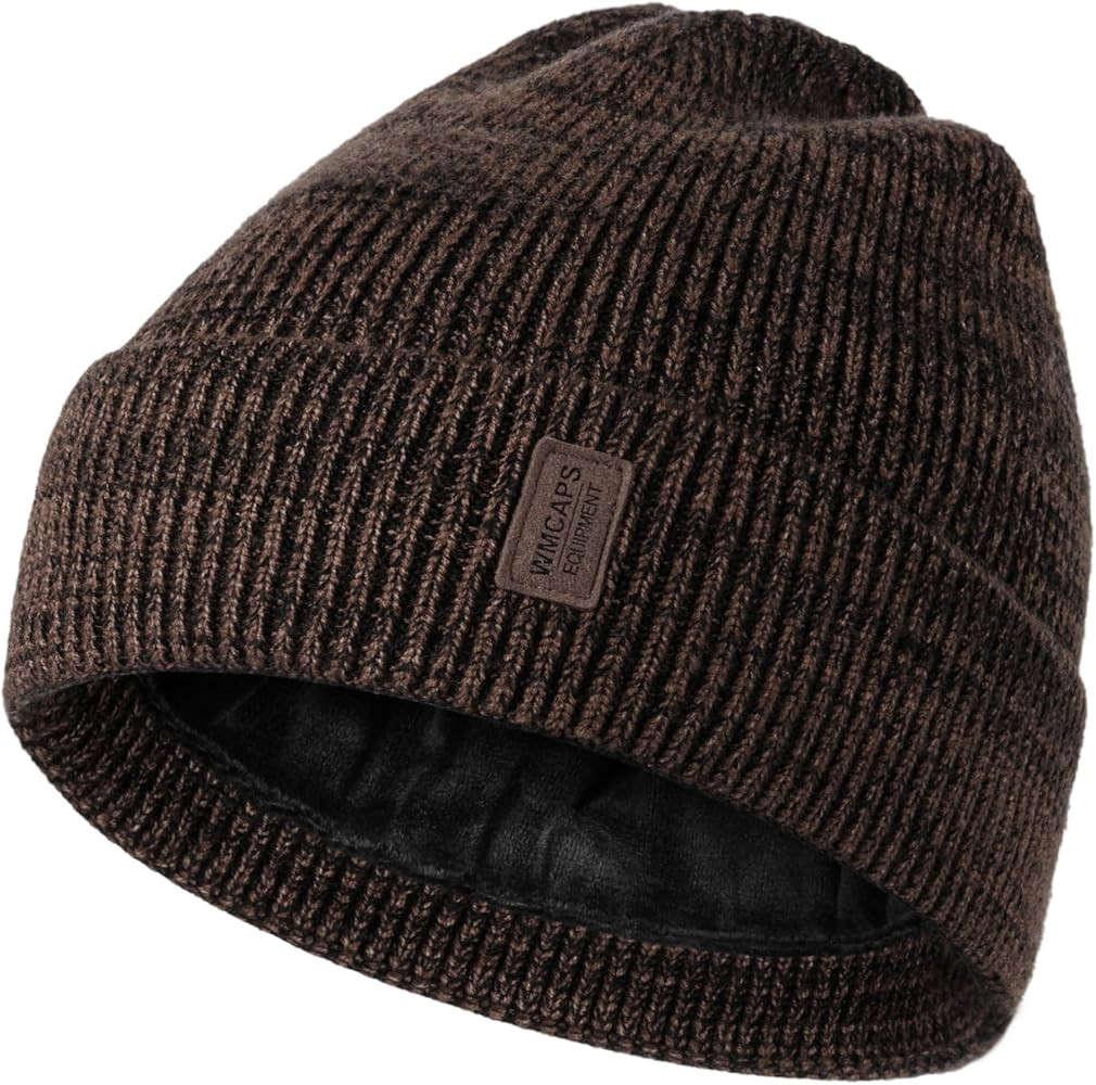 Wmcaps Winter Beanie for Men Women, Fleece Lined Beanie Soft Warm Knit Hat Ski Stocking Cuffed Ca... | Amazon (US)