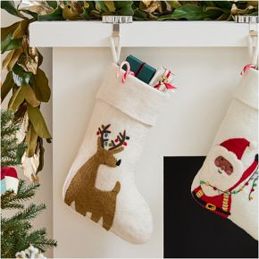 Felt Reindeer Stocking | West Elm (US)