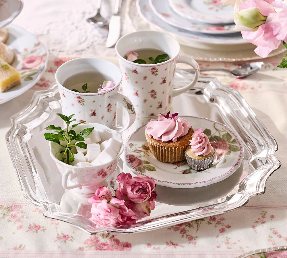 LoveShackFancy Silver Champagne Serving Tray | Pottery Barn (US)