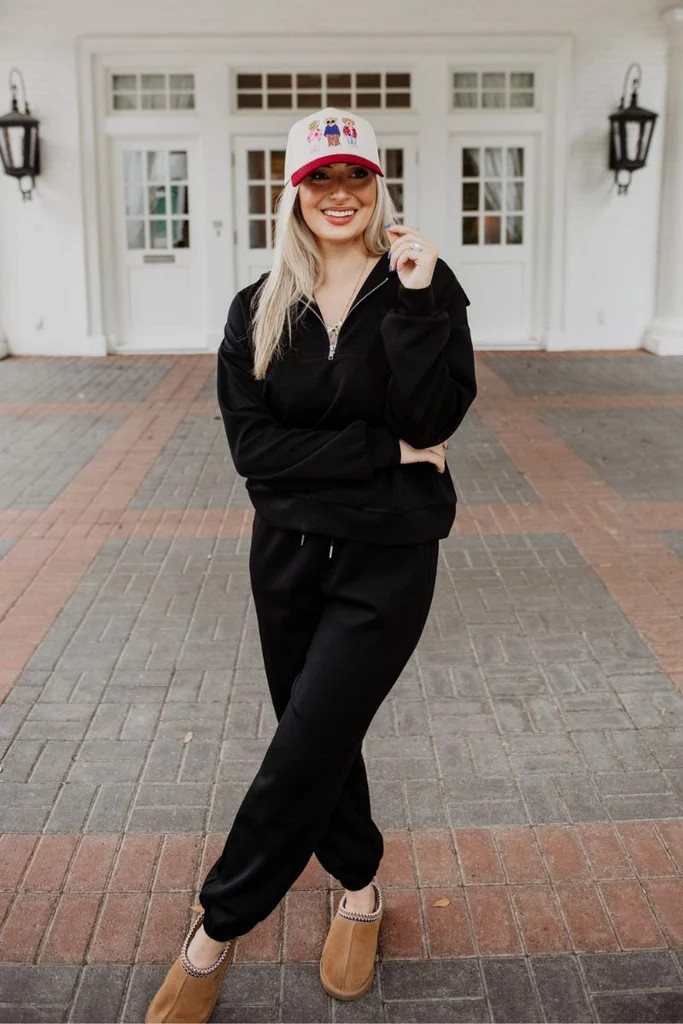 Black Matching Scuba Pants Set | Katydid