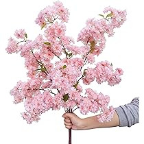 Artificial Cherry Blossom Branches, Faux Cherry Blossom Stem 39" for Tall Vase Arrangements, Silk Ch | Amazon (US)