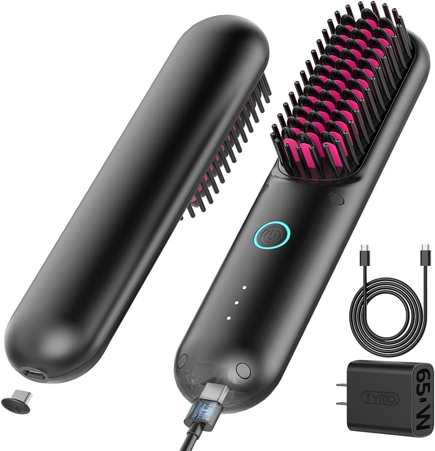 TYMO Cordless Hair Straightener Brush - Porta PRO Portable Straightening Brush for Travel, Mini I... | Amazon (US)