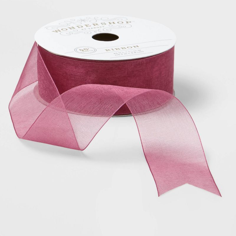 1.5" Sheer Fabric Ribbon Burgundy 45ft - Wondershop™ | Target
