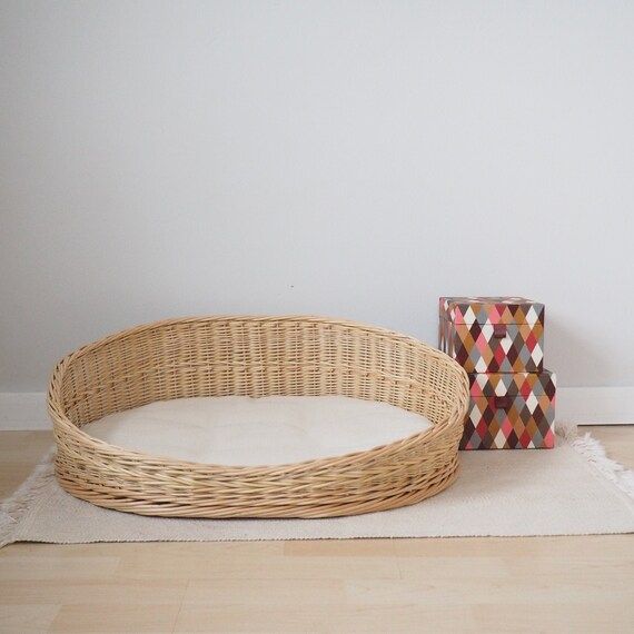 Wicker Bed for Dogs and Cats. Gift for Dogs. Wicker Natural | Etsy | Etsy (AU)