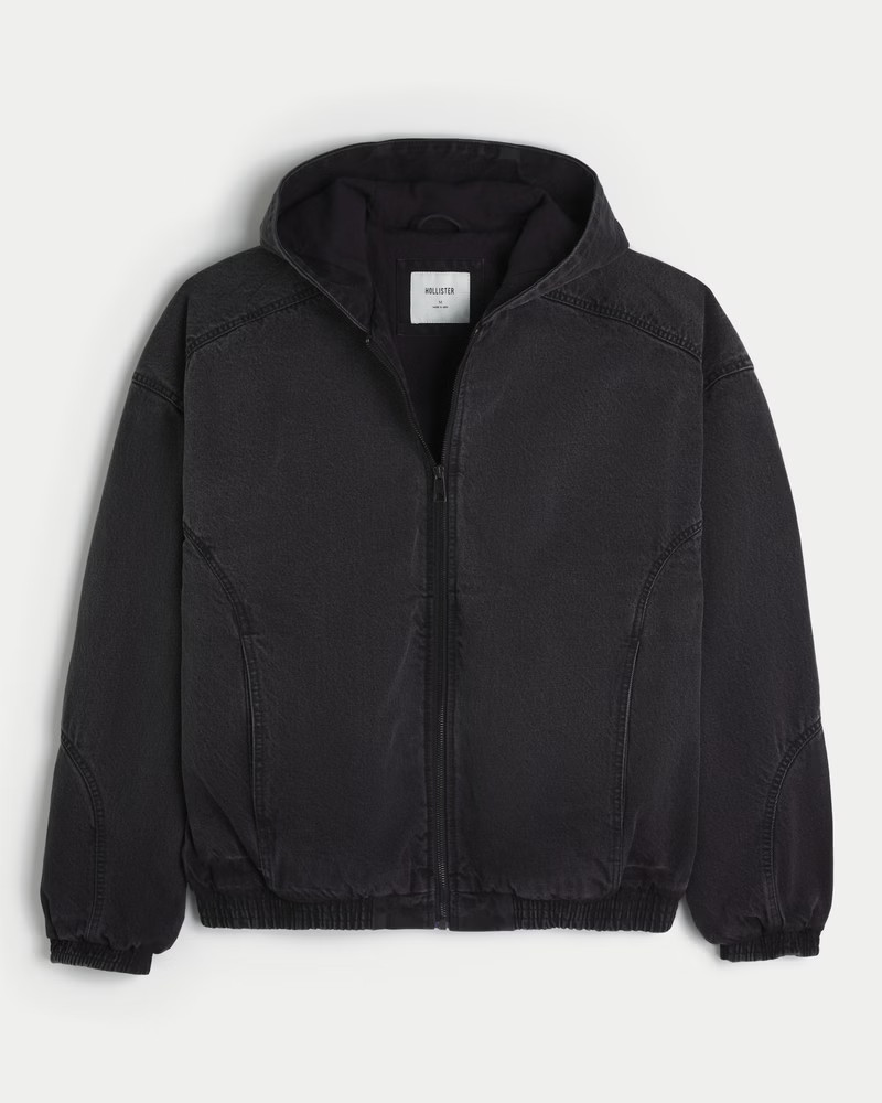 Washed Black Denim Skater Jacket | Hollister (US)