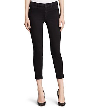 J Brand Jeans - Luxe Sateen Anja Cuffed Crop in Black | Bloomingdale's (US)
