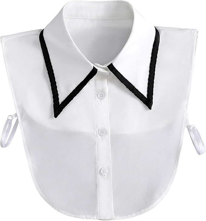 Joyci Women's Professional Fake Collar White Formal Decorative Half Shirt False Collar Chiffon Di... | Amazon (US)
