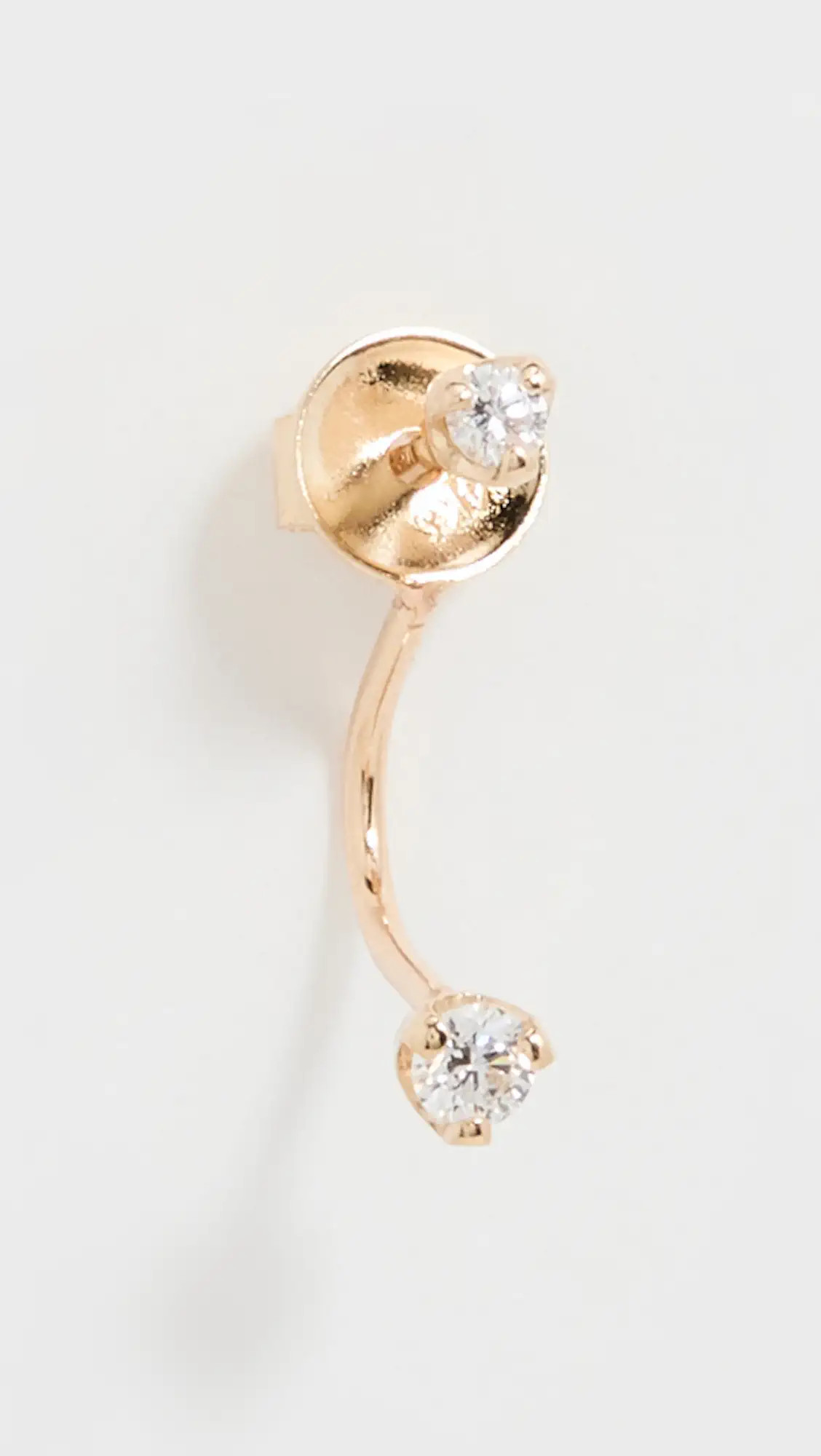 14k Mixed Round Diamonds Stud Jacket Single Earring | Shopbop