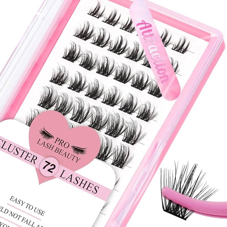 Lash Clusters, 72 Pcs Individual Cluster Lashes 3D Effect DIY Lash Extension 8-16mm Eyelash Clust... | Amazon (US)