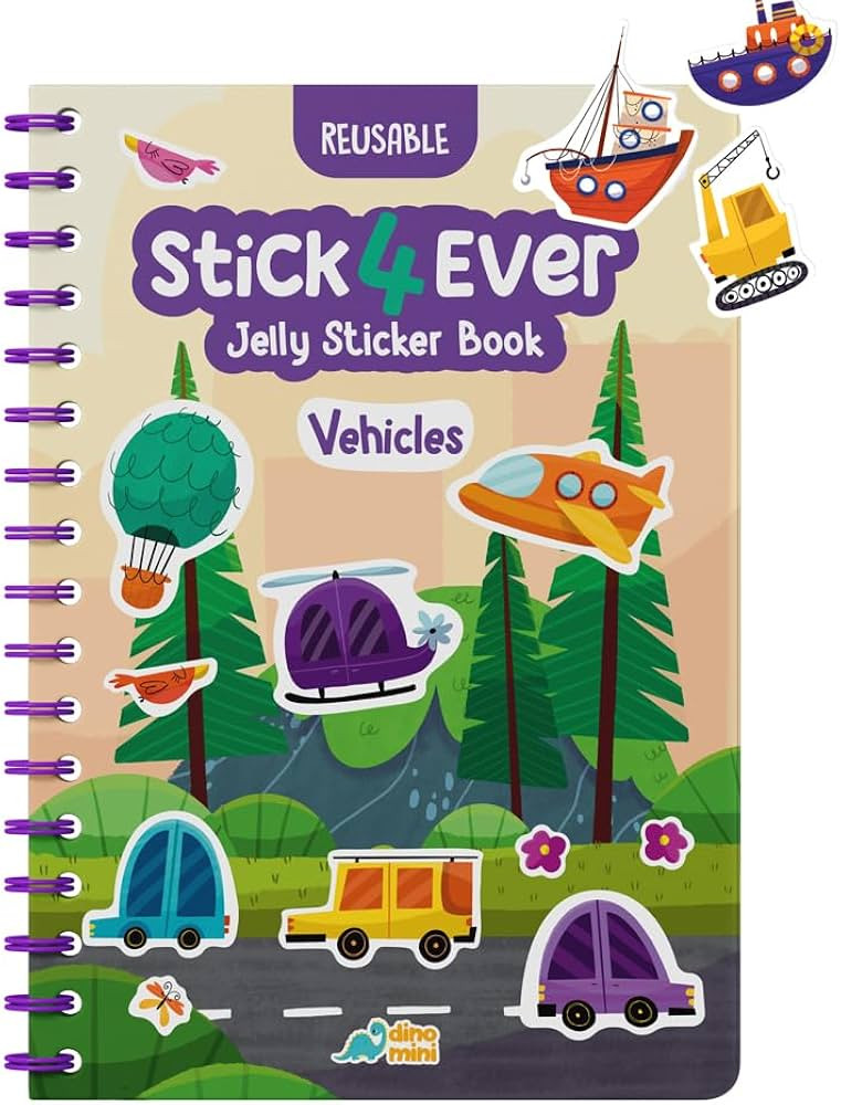Stick4Ever Jelly Sticker Book - for Kids - Waterproof, Easy to Clean Reusable Sticker Book for To... | Amazon (US)