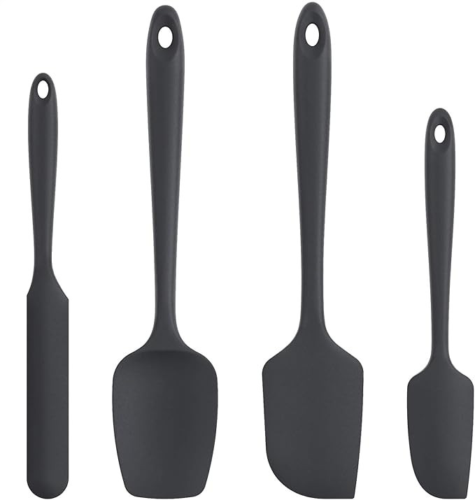 U-Taste Silicone Spatula Set with 600 Degrees Fahrenheit Heat Resistant (Black) | Amazon (US)
