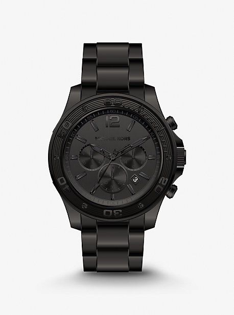 Oversized Slim Runway Black-Tone Watch | Michael Kors US