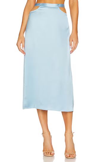 Cut Out Midi Skirt in Airy Blue | Revolve Clothing (Global)