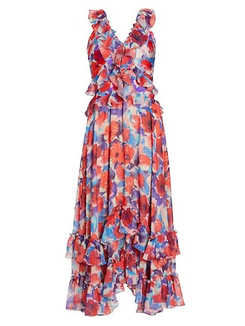 Bloom Floral Ruffle V-Neck Dress | Saks Fifth Avenue (UK)