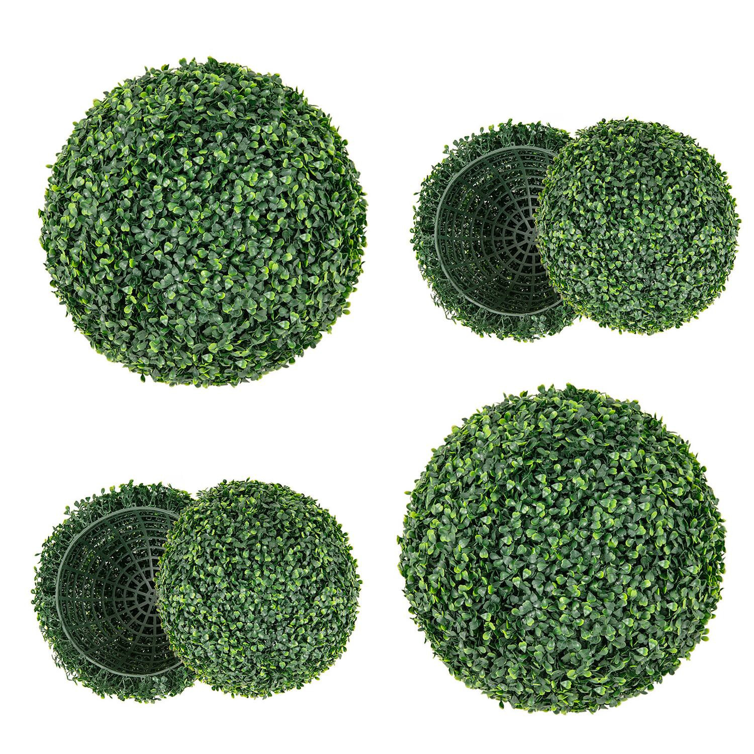 Costway - 2 PCS 16 Inch Artificial Plant Topiary Ball, Round Faux Boxwood Balls Outdoor - Green | Best Buy U.S.