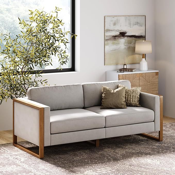 Nathan James Madison Modern Upholstered Modular, Sand/Light Brown - 2 Seat Sofa | Amazon (US)