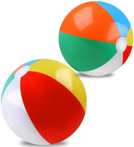2 Pack Beach Balls, 20 Inch Beach Balls, Rainbow Color Pool Toys Pool Balls for Swimming Pool, Be... | Amazon (US)