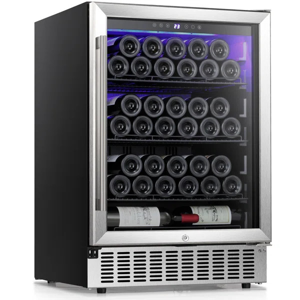 23.4'' 46 Bottle and 156 Cans Single Zone Freestanding/Built-In Wine Refrigerator & Beverage Cool... | Wayfair North America