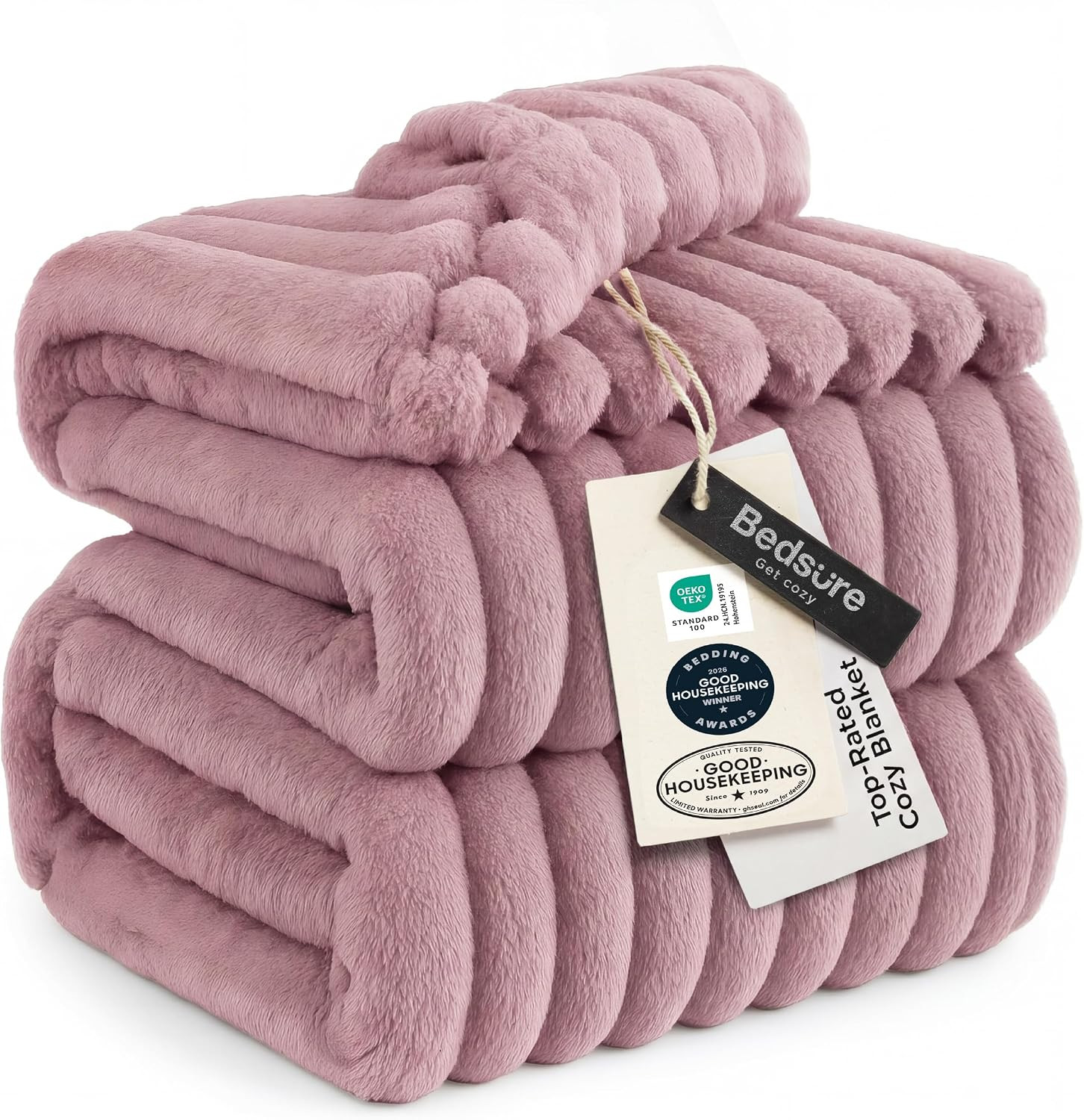 Bedsure Soft Queen Size Blanket for Bed Pink 90"x90" | Amazon (US)