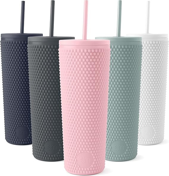 Simple Modern Plastic Matte Studded Tumbler with Lid and Straw | Reusable BPA Free Iced Coffee Cu... | Amazon (US)