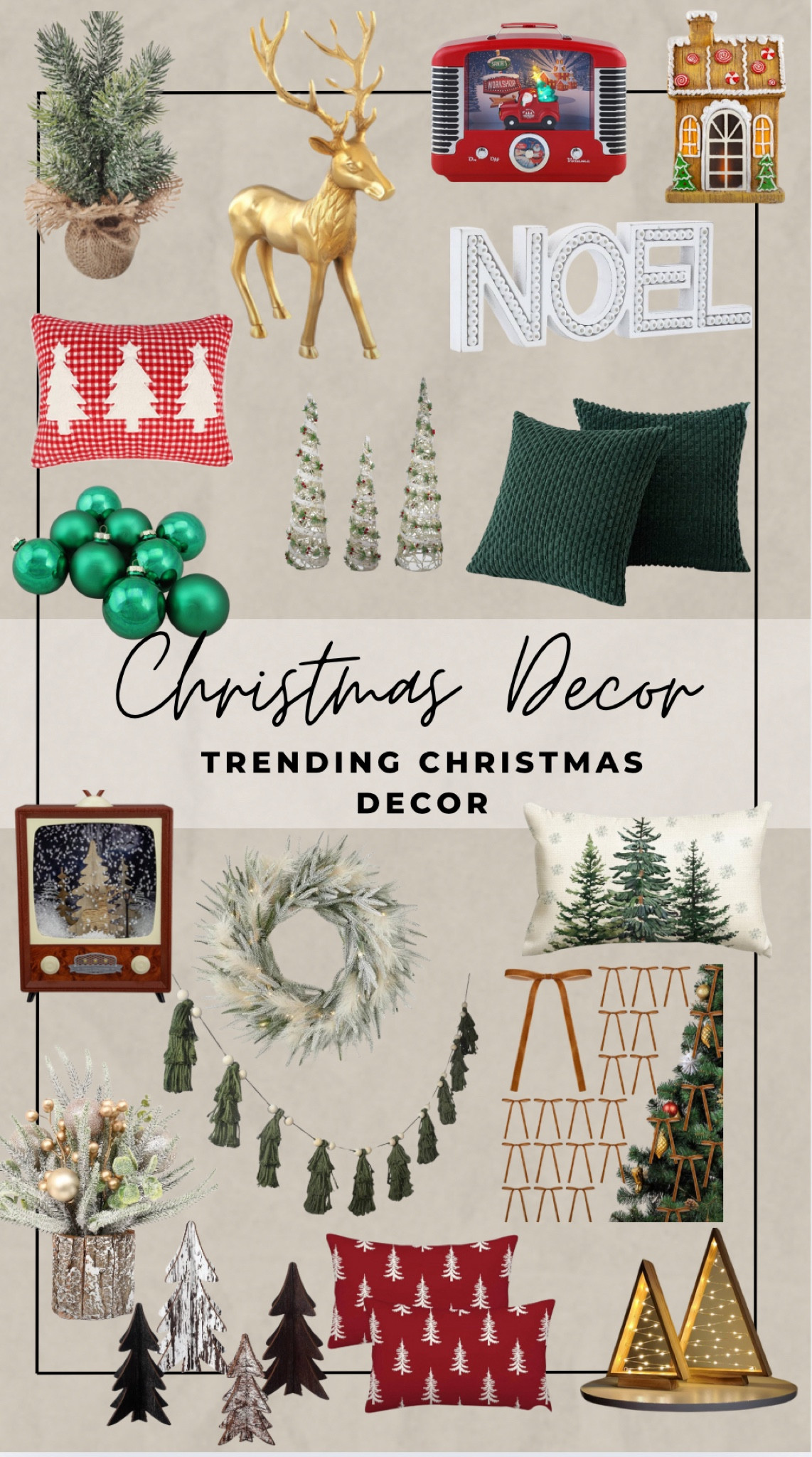 Get into the holiday spirit with these trending Christmas decor ideas! 

From cozy rustic touches to chic modern accents, transform your space into a winter wonderland. 

#ChristmasDecor #HolidayStyle #TrendingDecor #WinterWonderland #FestiveHome #Christmas2024 #SeasonalStyle #DecorInspo #amazonchristmas #amazondecor #homedecor #trendingdecor

#LTKSeasonal #LTKGiftGuide #LTKHoliday