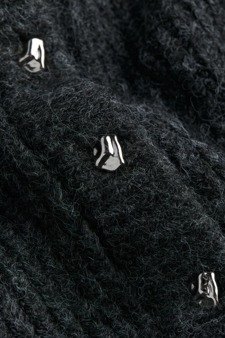 Rib-knit cardigan - Dark grey marl - Ladies | H&M GB | H&M (UK, MY, IN, SG, PH, TW, HK)