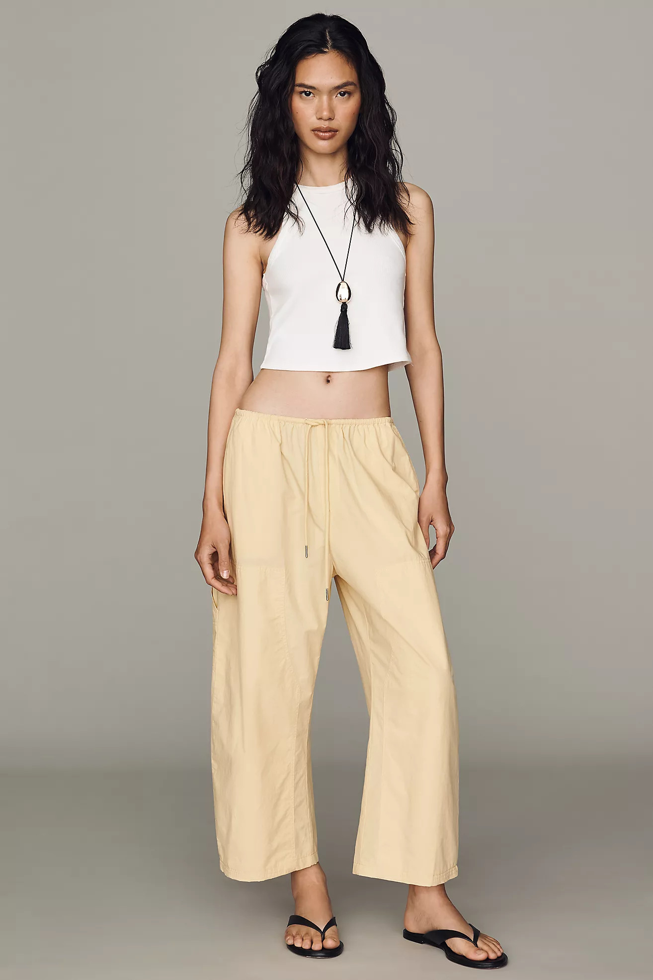 Pistola Theo Drawstring Poplin Pants | Anthropologie (US)