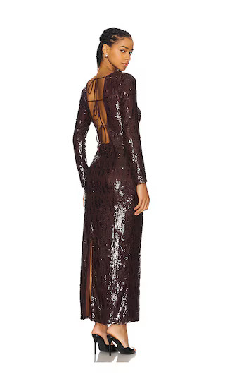 Sequins Maxi Dress in Chocolate | Revolve Clothing (Global)