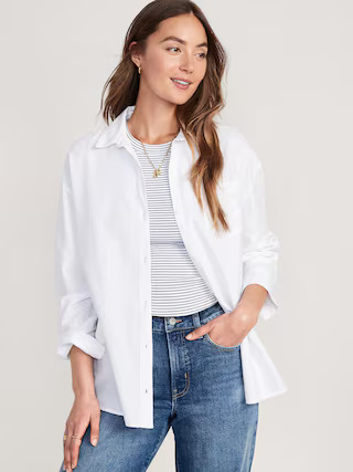 Oversized Boyfriend Shirt for Women | Old Navy (US)