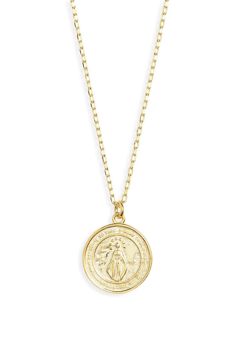 Argento Vivo Sterling Silver Virgin Mary Coin Pendant Necklace | Nordstrom | Nordstrom