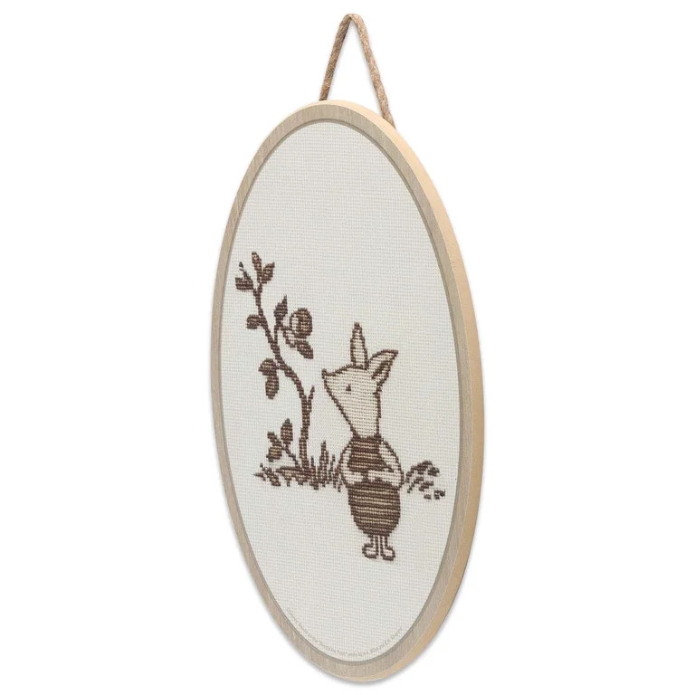 Disney Piglet Hanging Wood Wall Art with Embroidered Look and Farmhouse Style | Walmart (US)