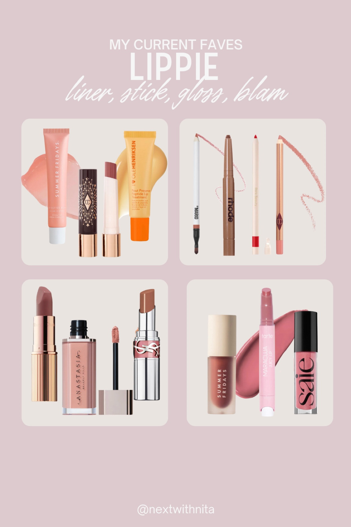 All my favorite lip products lately!! Liners, sticks, balms, glosses, and oils💋💄

You can use my code: NITA15 at Tarte for a discount! 

#LTKParties #LTKFindsUnder50 #LTKBeauty