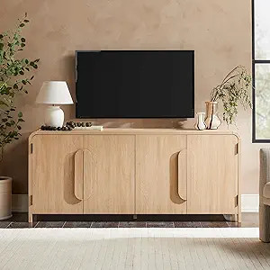Walker Edison Chantelle Sideboard TV Stand with Storage, 70", Coastal Oak | Amazon (US)