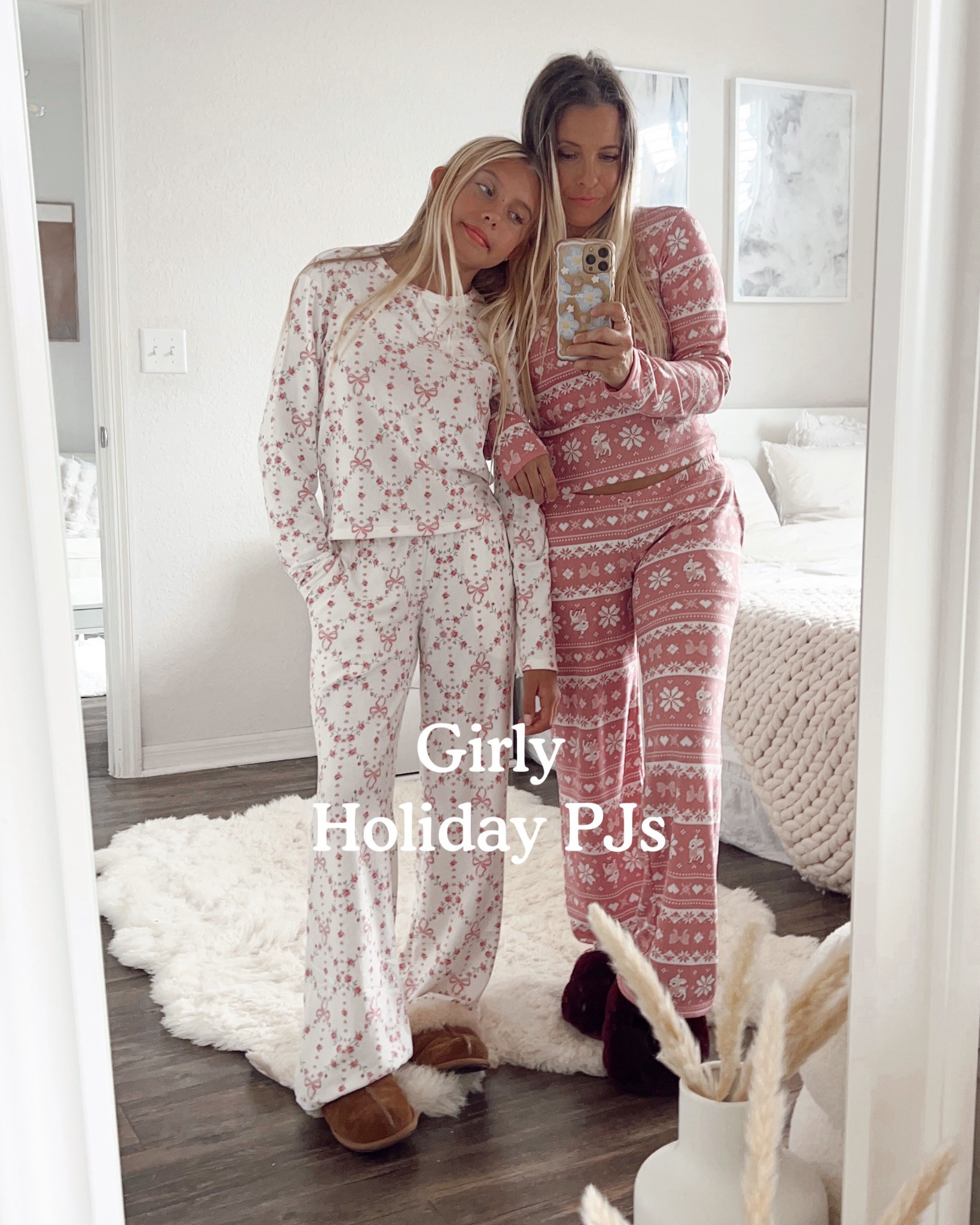 Girly Hollister PJs. These are SO soft and cozy 🌸🎀❄️ 

Ella wears XXS (short) and I wear XS

#LTKKids #LTKFamily #LTKHoliday