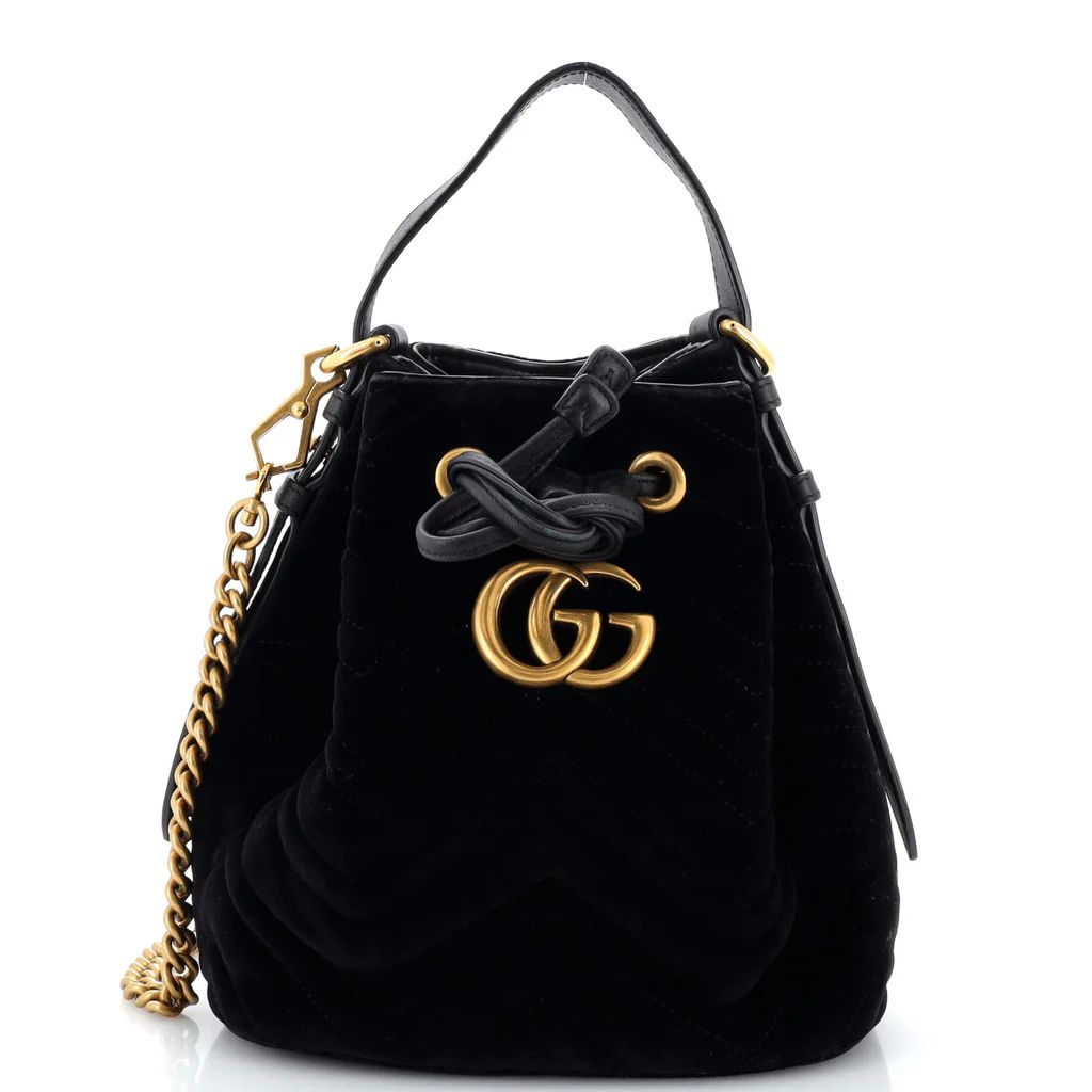 GG Marmont Bucket Bag Matelasse Velvet Small | Rebag