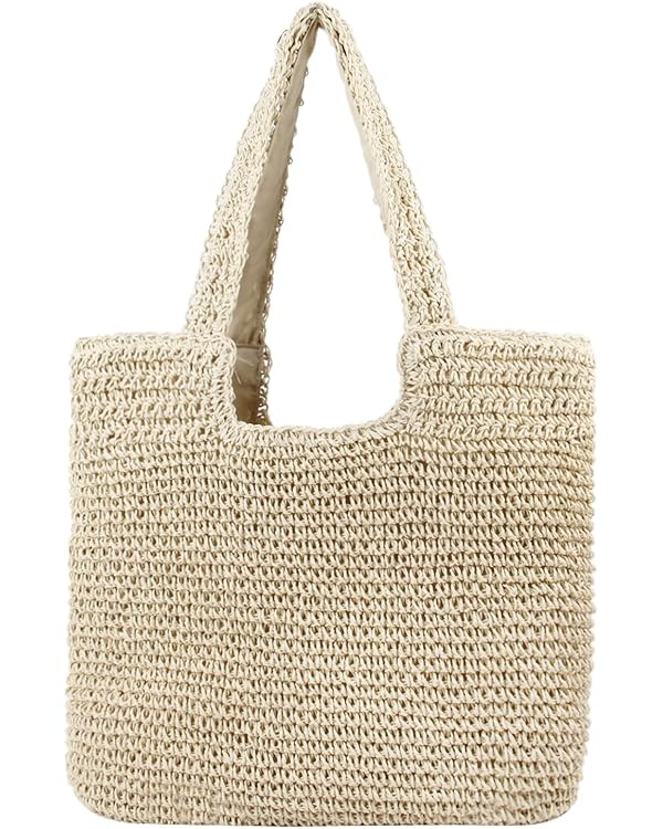 Freie Liebe Straw Beach Bag for Women Summer Woven Tote Bag Shoulder Handbags | Amazon (US)