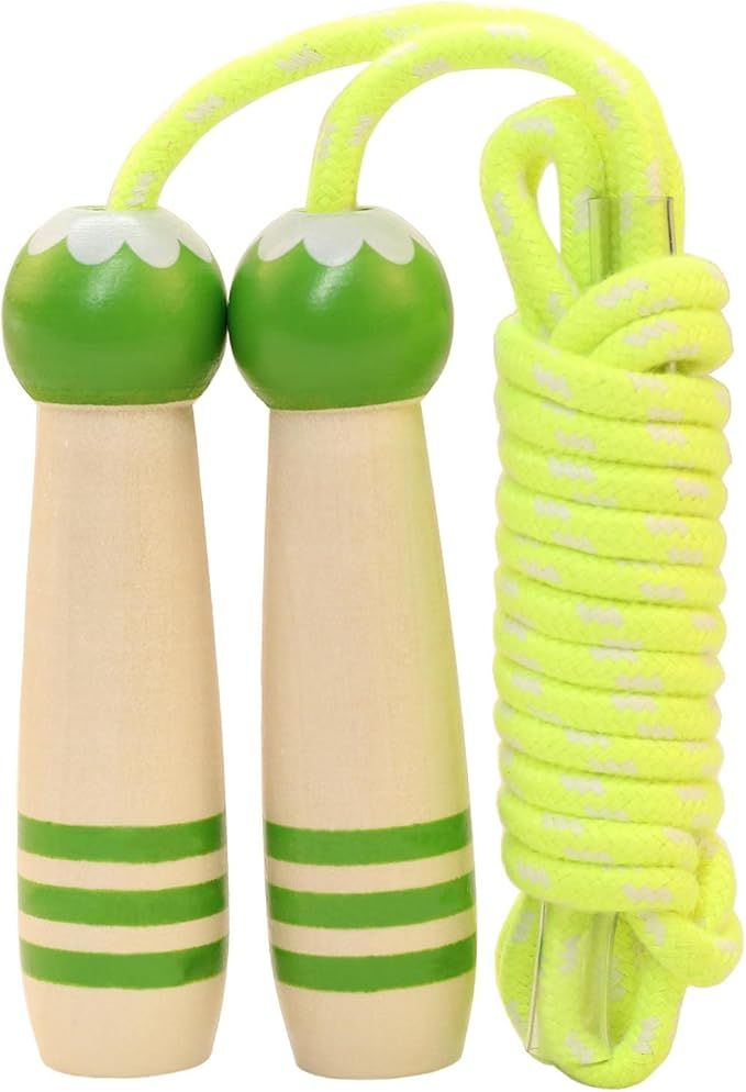 Jump Rope Kids, 8.5ft Adjustable Cotton Skipping Rope with Wooden Handle for Boys and Girls Fitne... | Amazon (US)