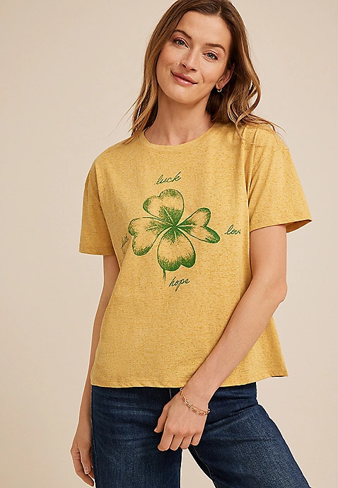 Shamrock Relaxed Fit Graphic Tee | Maurices