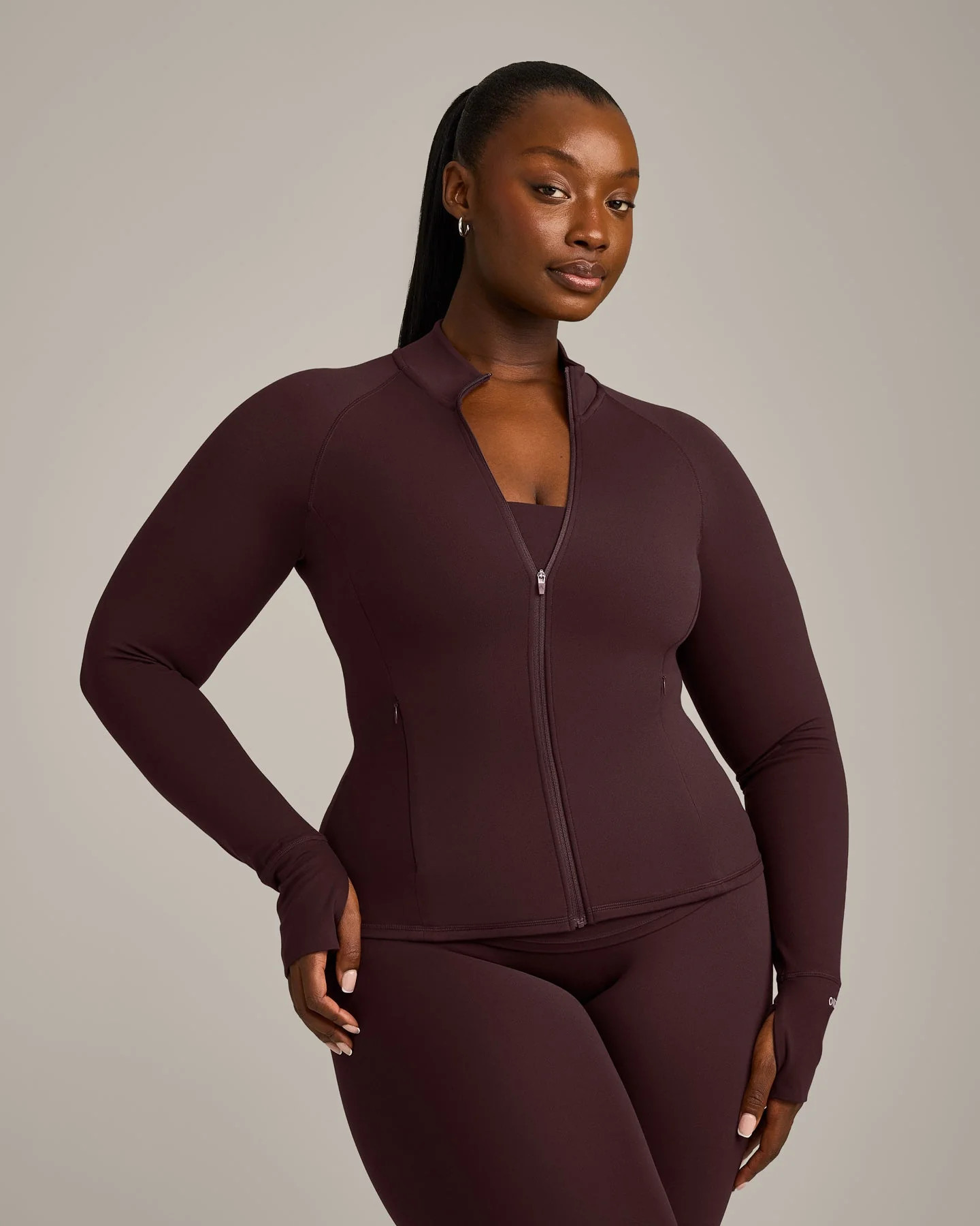 SoftMotion™ Jacket with Grey Logo 
 Plum Brown | Oner Active (UK / US)